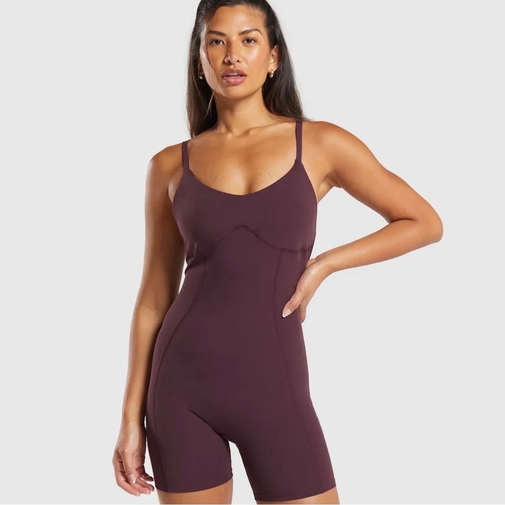 Gymshark Strappy All in One Bodysuit Women S Black Cherry Activewear